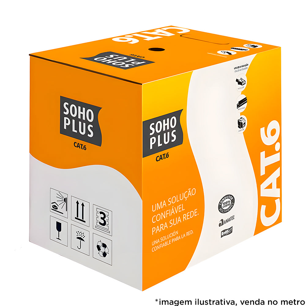 Metro de Cabo de Rede, Furukawa Soho Plus, CAT6, 24AWGX4P, U/UTP, Trançado 4 Pares, Azul